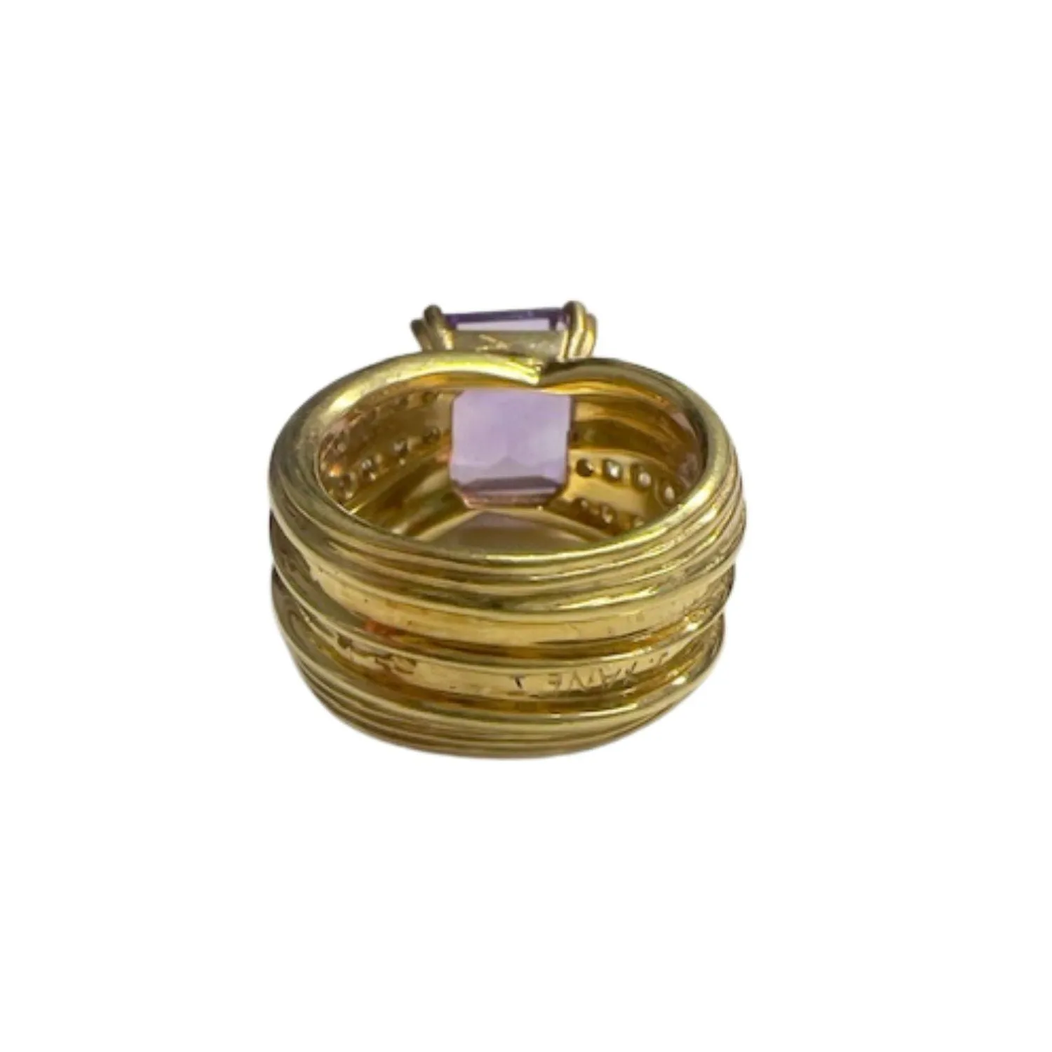 Bague en or avec diamants et améthytes sold by 58 Facettes product image thumbnail 5