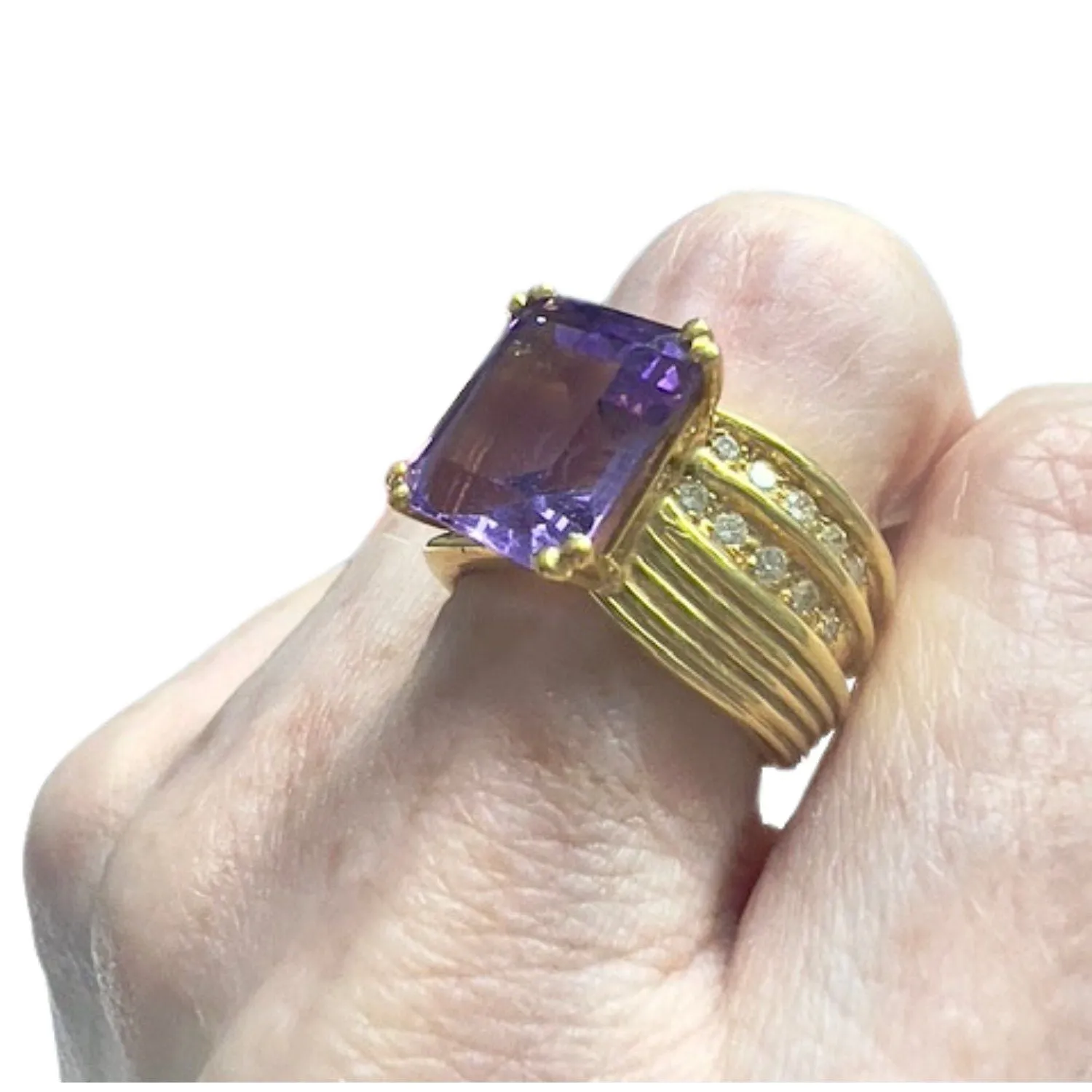 Bague en or avec diamants et améthytes sold by 58 Facettes product image thumbnail 2