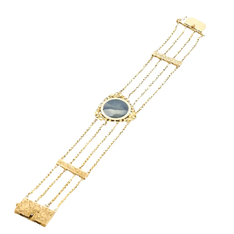 Bracelet néo classique en or jaune et émail de feu sold by 58 Facettes