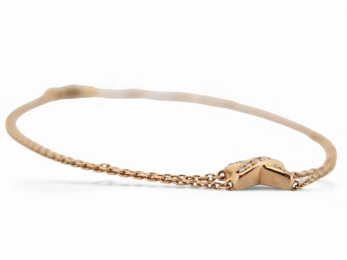 bracelet CHAUMET jeux de liens en or rose 18k 3gr 10 diamants 0.1ct boite sold by 58 Facettes product image thumbnail 3