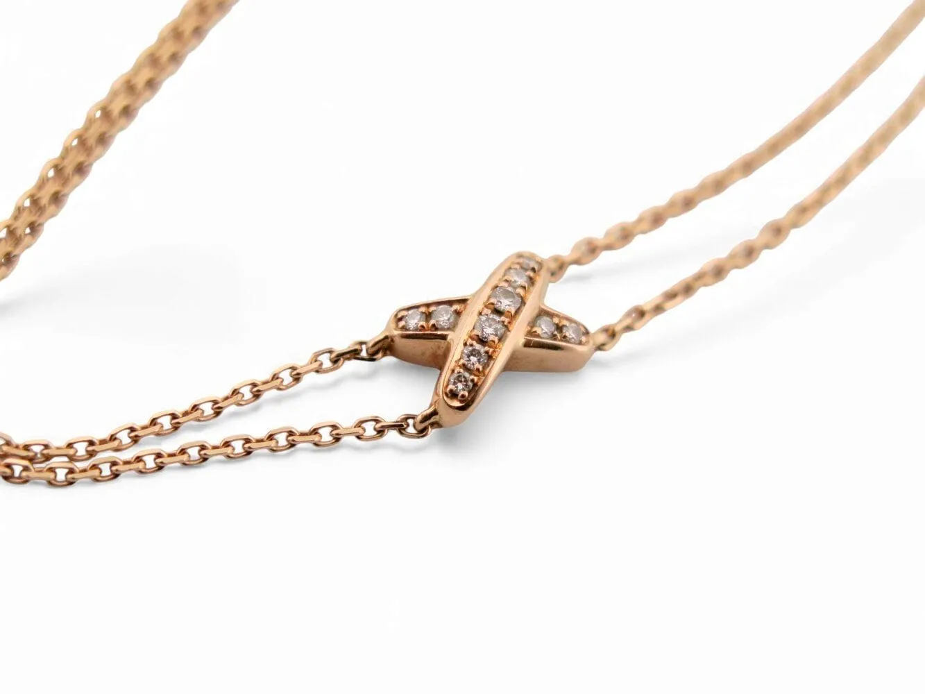 bracelet CHAUMET jeux de liens en or rose 18k 3gr 10 diamants 0.1ct boite sold by 58 Facettes product image thumbnail 4