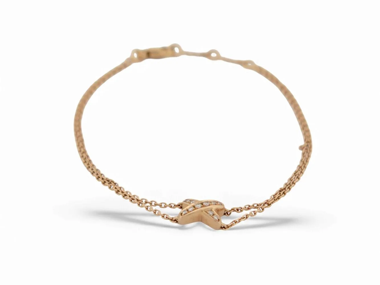 bracelet CHAUMET jeux de liens en or rose 18k 3gr 10 diamants 0.1ct boite sold by 58 Facettes product image thumbnail 2