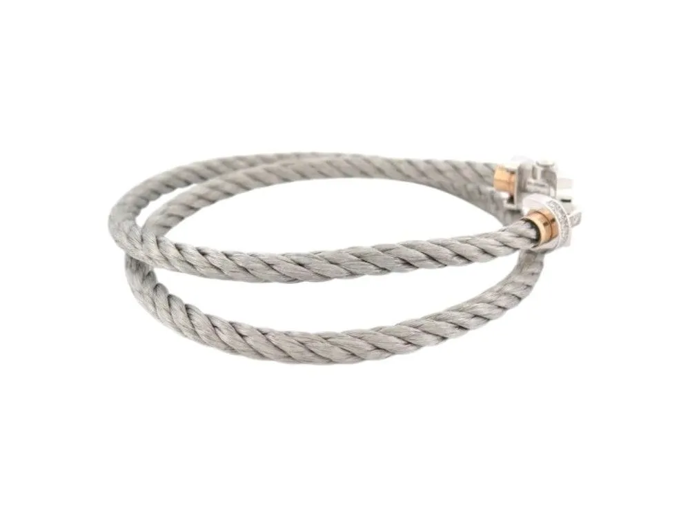 FRED Grand Force 10 - Bracelet double tour en or blanc 18K et diamants sold by 58 Facettes product image thumbnail 4