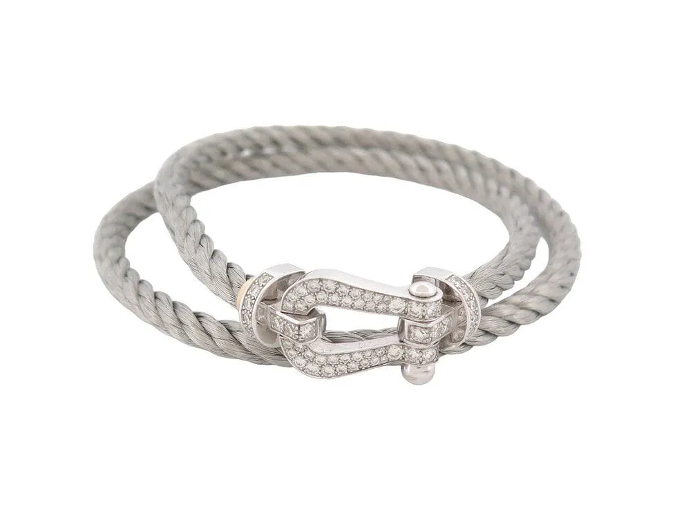 FRED Grand Force 10 - Bracelet double tour en or blanc 18K et diamants sold by 58 Facettes