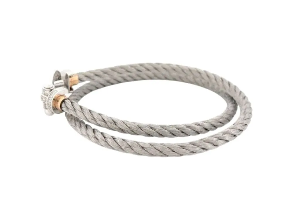 FRED Grand Force 10 - Bracelet double tour en or blanc 18K et diamants sold by 58 Facettes product image thumbnail 2
