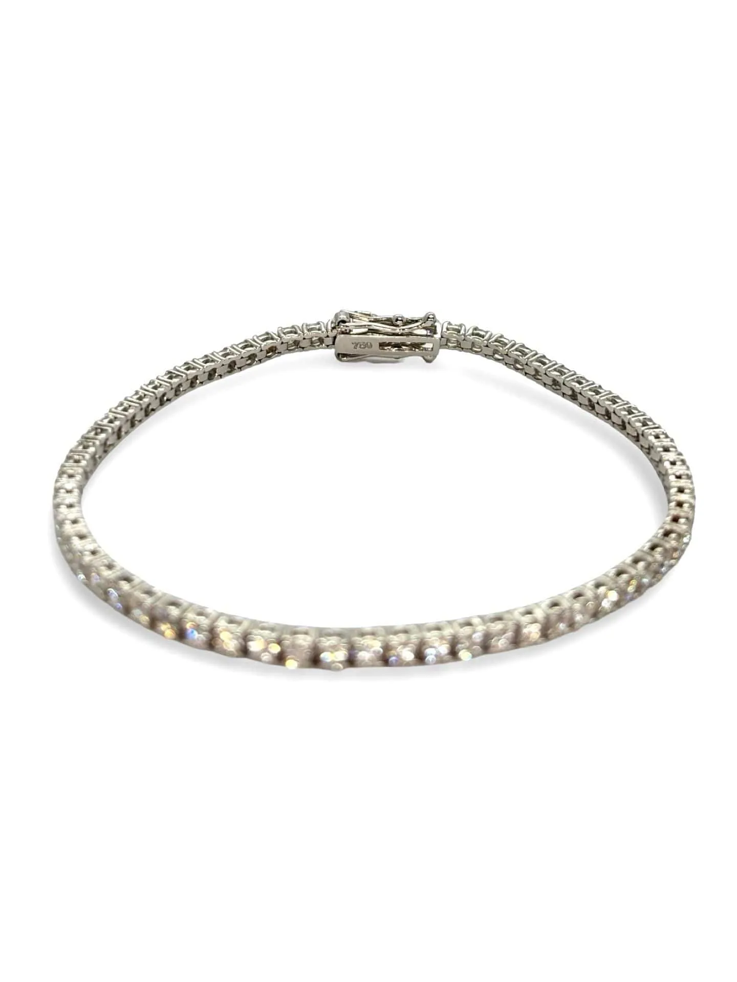 Bracelet rivière en or blanc 18K et diamants 2,90 ct sold by 58 Facettes product image thumbnail 4