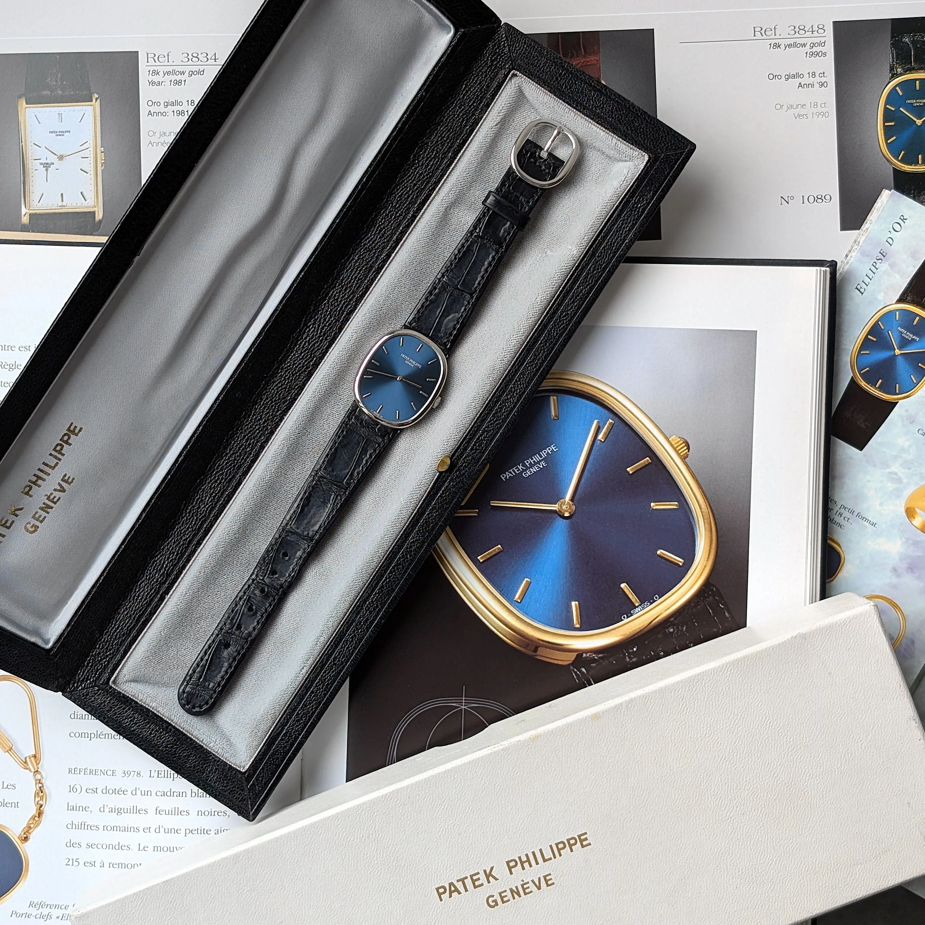 Patek Philippe Golden Ellipse 3848 RARE Or blanc 18 carats Circa 1990 Calibre 215 sold by 58 Facettes product image thumbnail 3