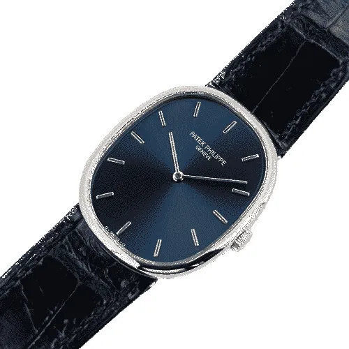 Patek Philippe Golden Ellipse 3848 RARE Or blanc 18 carats Circa 1990 Calibre 215 sold by 58 Facettes