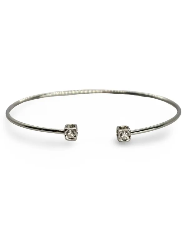 Bracelet Dinh Van "Le Cube" or blanc et diamants 0,24 ct sold by 58 Facettes