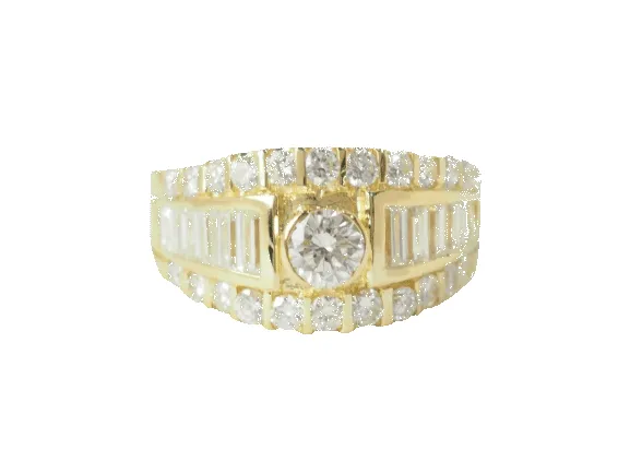 Bague solitaire en or jaune et diamants sold by 58 Facettes