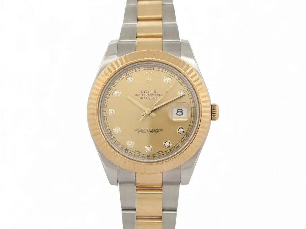 montre ROLEX 116333 datejust ii 41mm oyster or acier diamants automatique sold by 58 Facettes