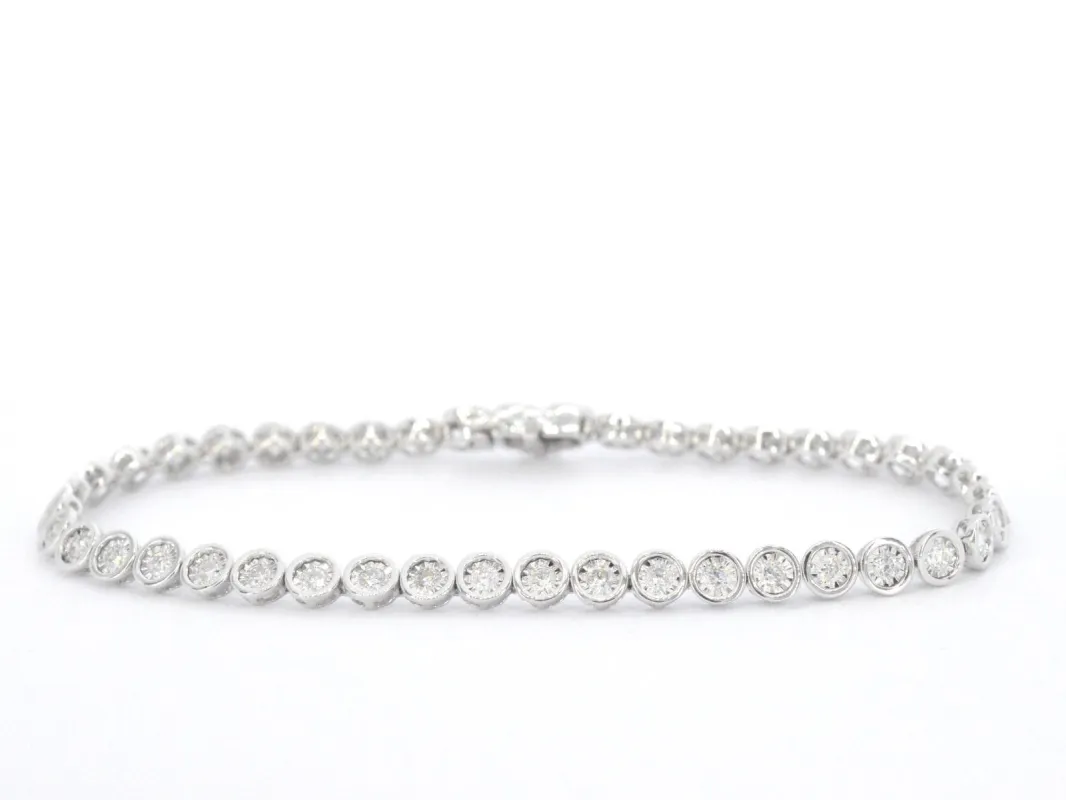 Bracelet en or blanc serti de diamants sold by 58 Facettes