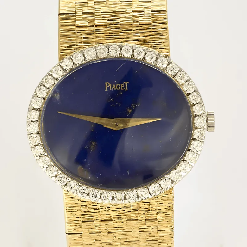 PIAGET - Montre en or jaune, lapis lazuli et diamants à mouvement mécanique à remontage manuel sold by 58 Facettes