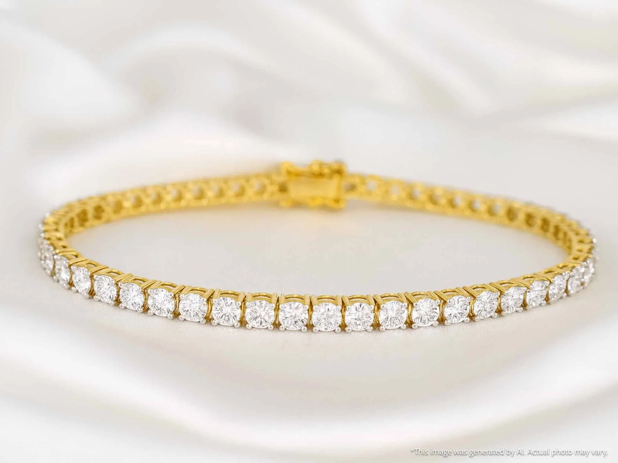 Bracelet de tennis en or serti de diamants de 1,20 carat sold by 58 Facettes product image thumbnail 4