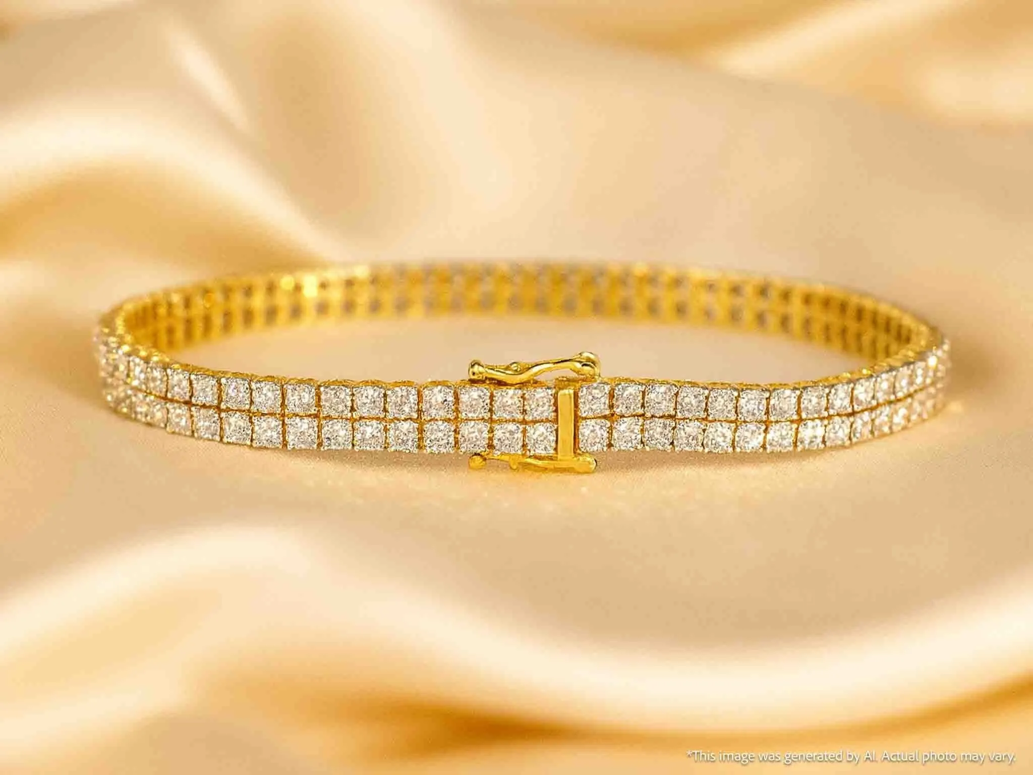 Bracelet de tennis en or avec 2 rangées de diamants de 1,50 carat sold by 58 Facettes product image thumbnail 3