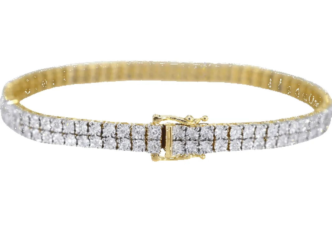 Bracelet de tennis en or avec 2 rangées de diamants de 1,50 carat sold by 58 Facettes