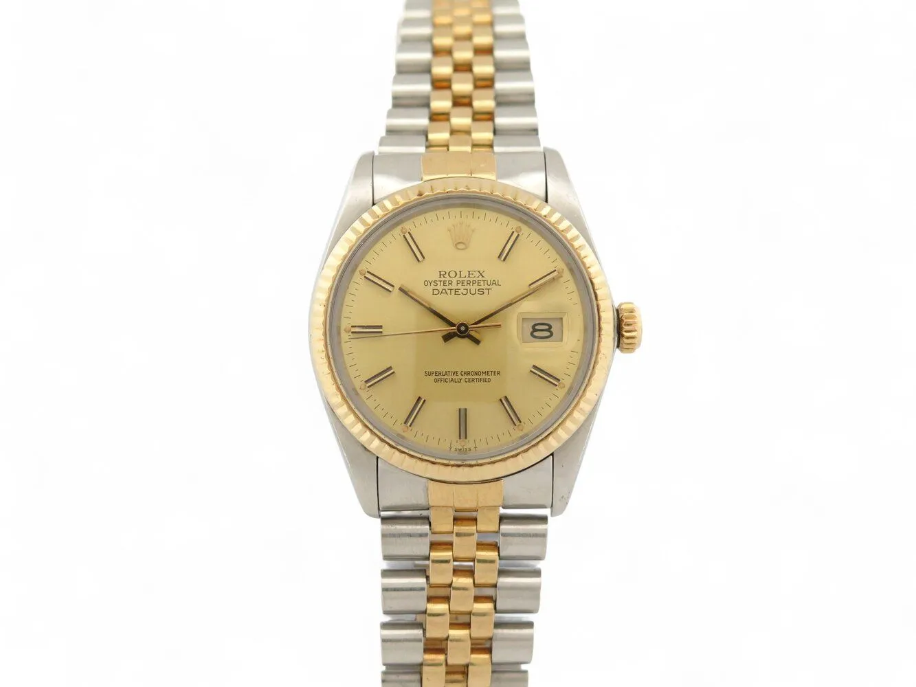 vintage montre ROLEX datejust 16013 36 mm or et acier jubile automatique sold by 58 Facettes