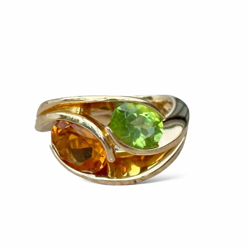 Bague Garel or jaune, péridot, citrine made by 58 Facettes