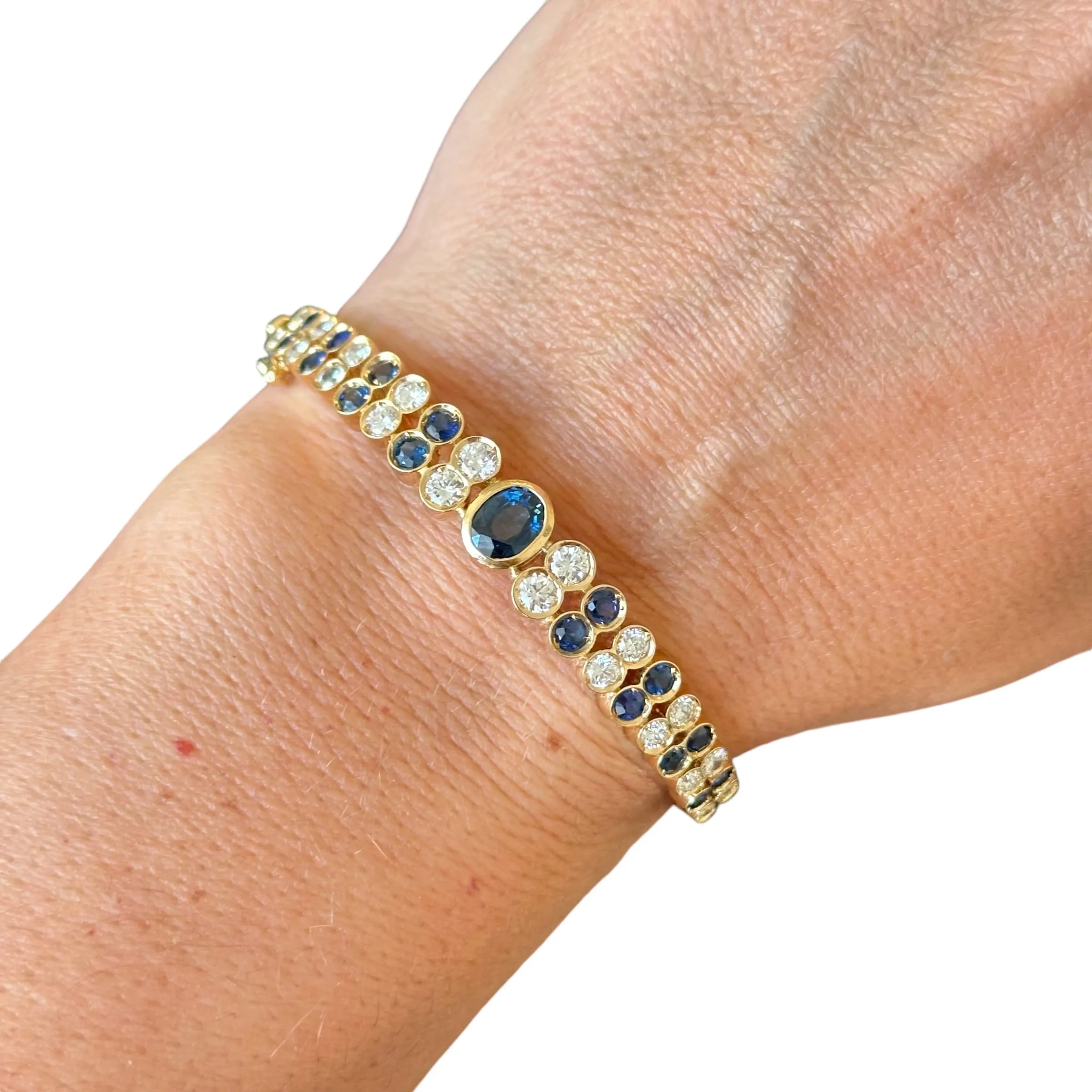 Bracelet Jonc or jaune, Serti de Saphirs et Diamants sold by 58 Facettes product image thumbnail 2