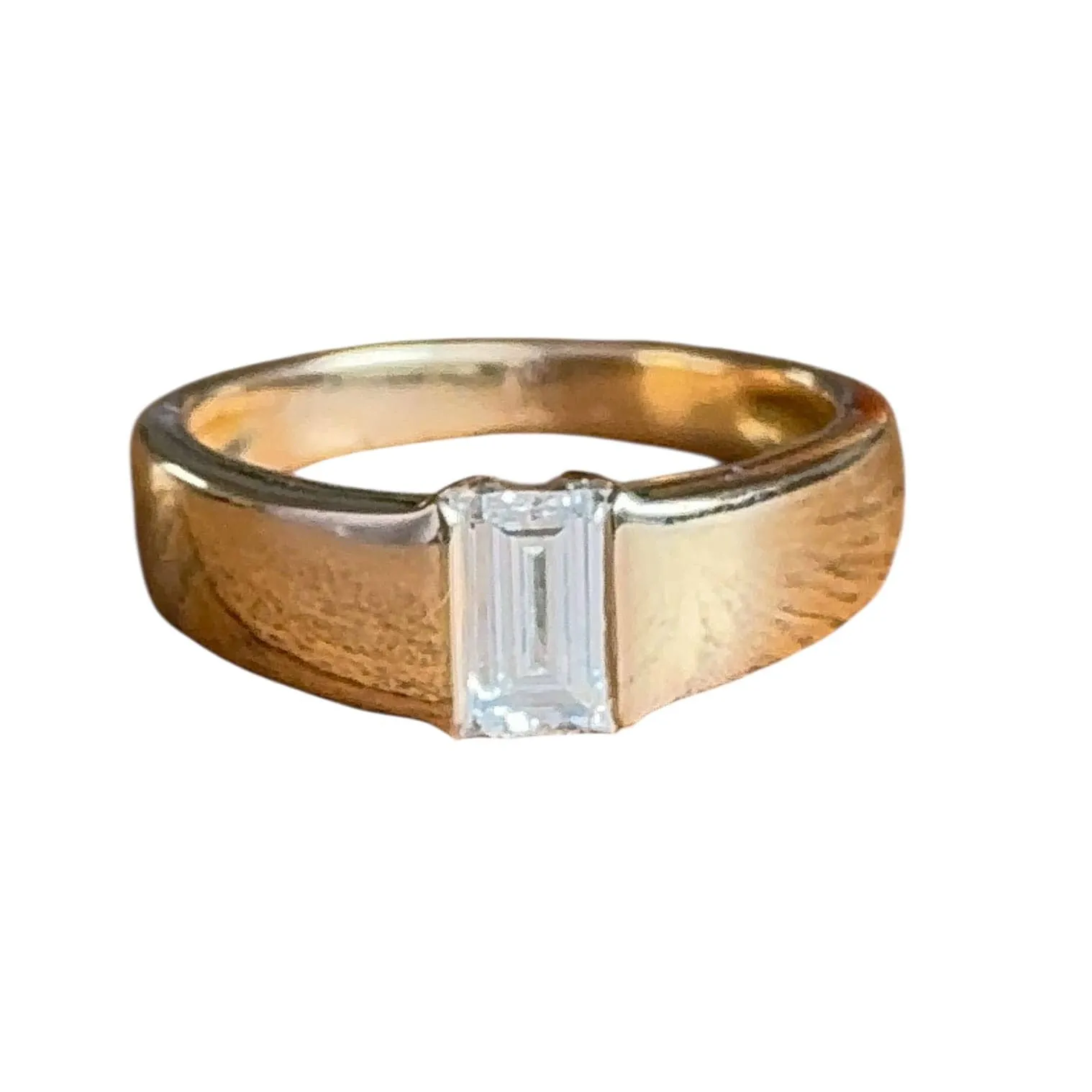 Bague Solitaire or diamant rectangle sold by 58 Facettes