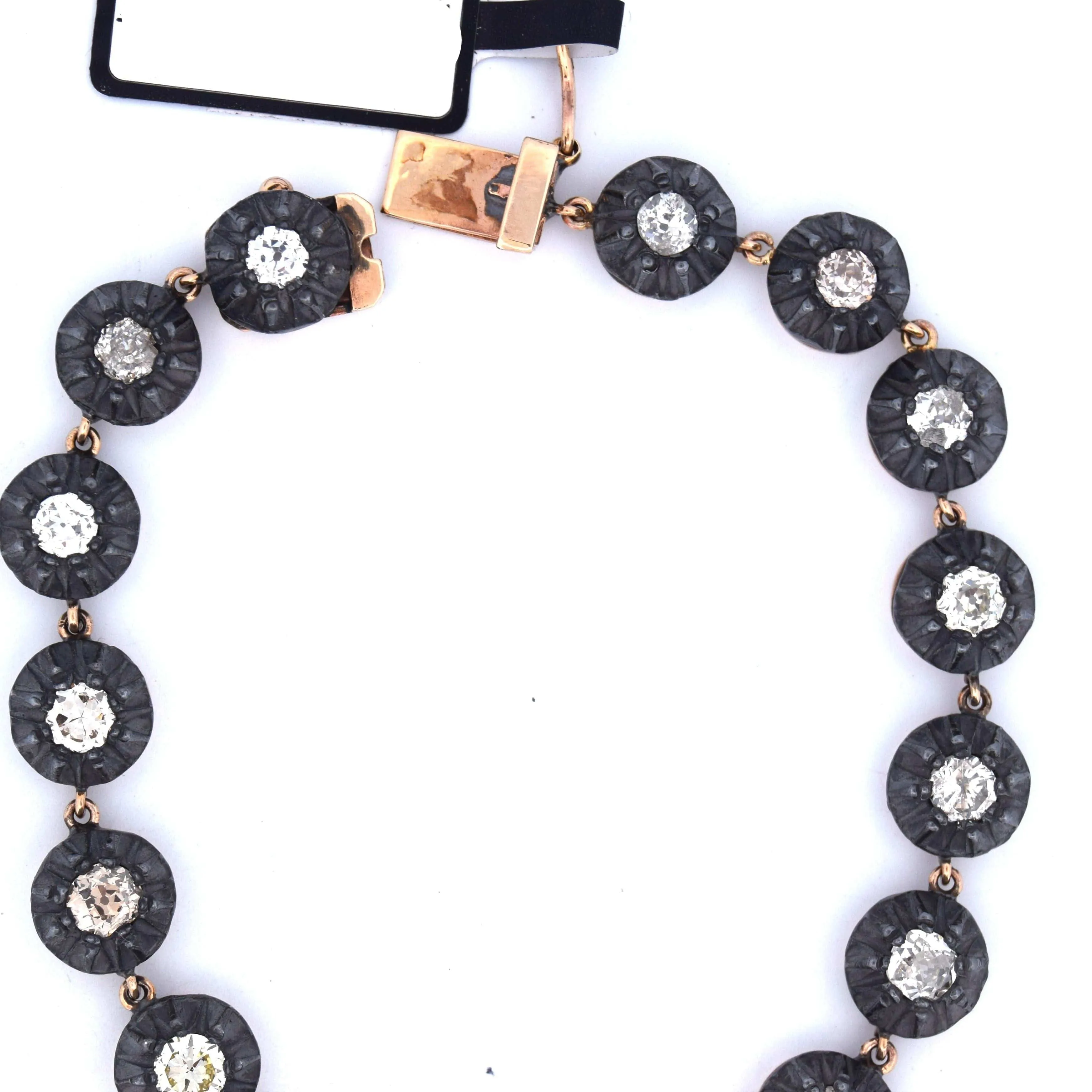 Bracelet ancien en or rose et argent avec diamants sold by 58 Facettes product image thumbnail 3