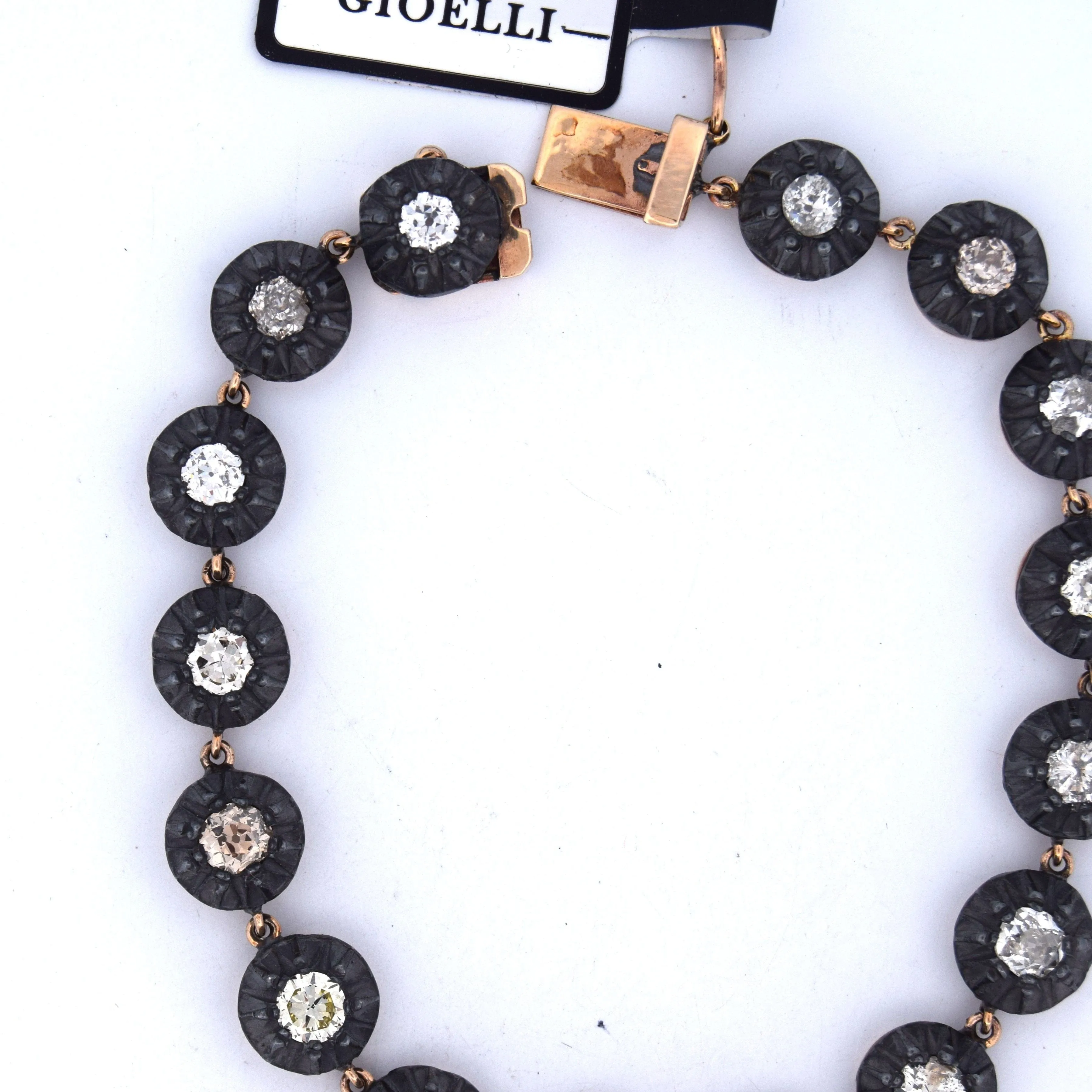 Bracelet ancien en or rose et argent avec diamants sold by 58 Facettes product image thumbnail 4