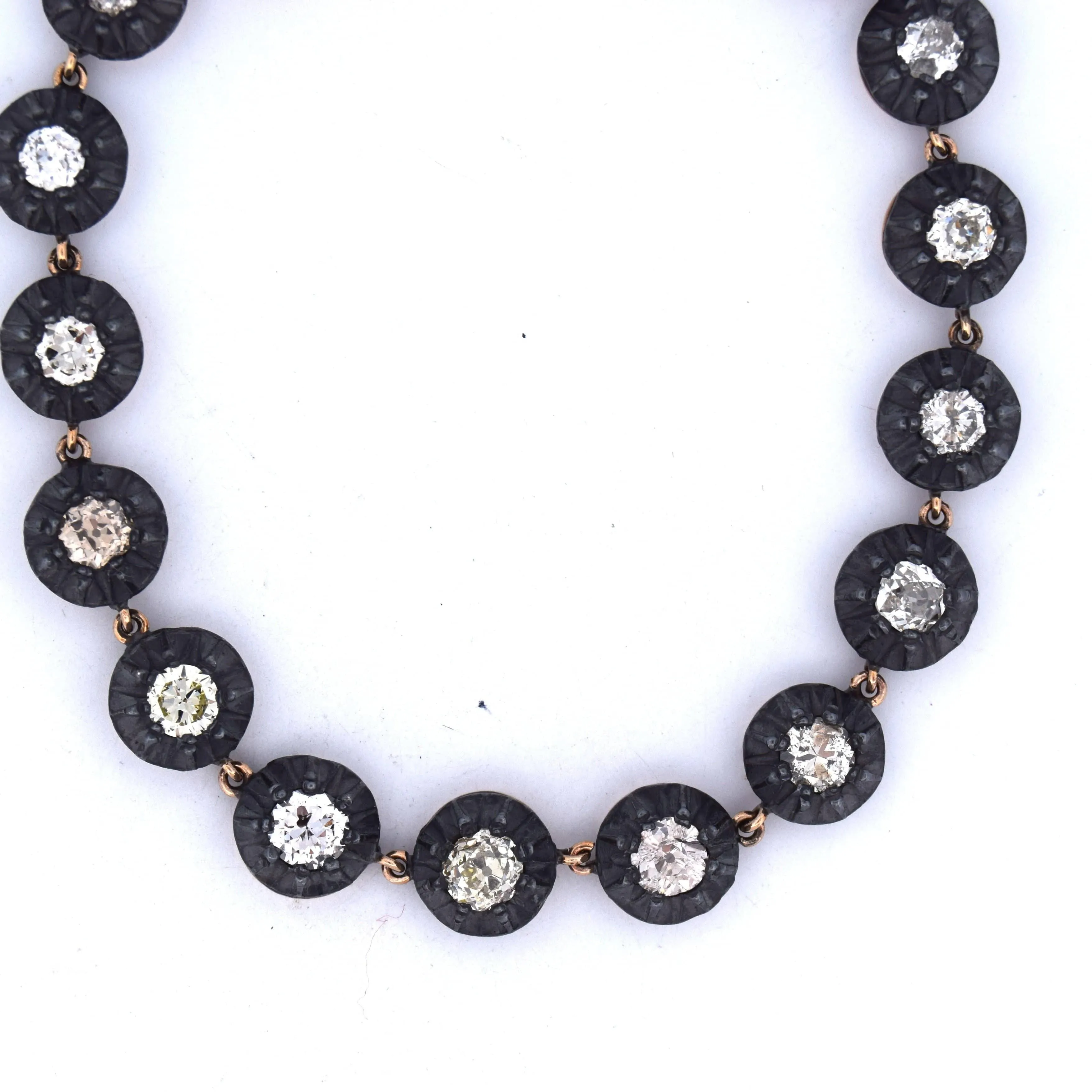 Bracelet ancien en or rose et argent avec diamants sold by 58 Facettes