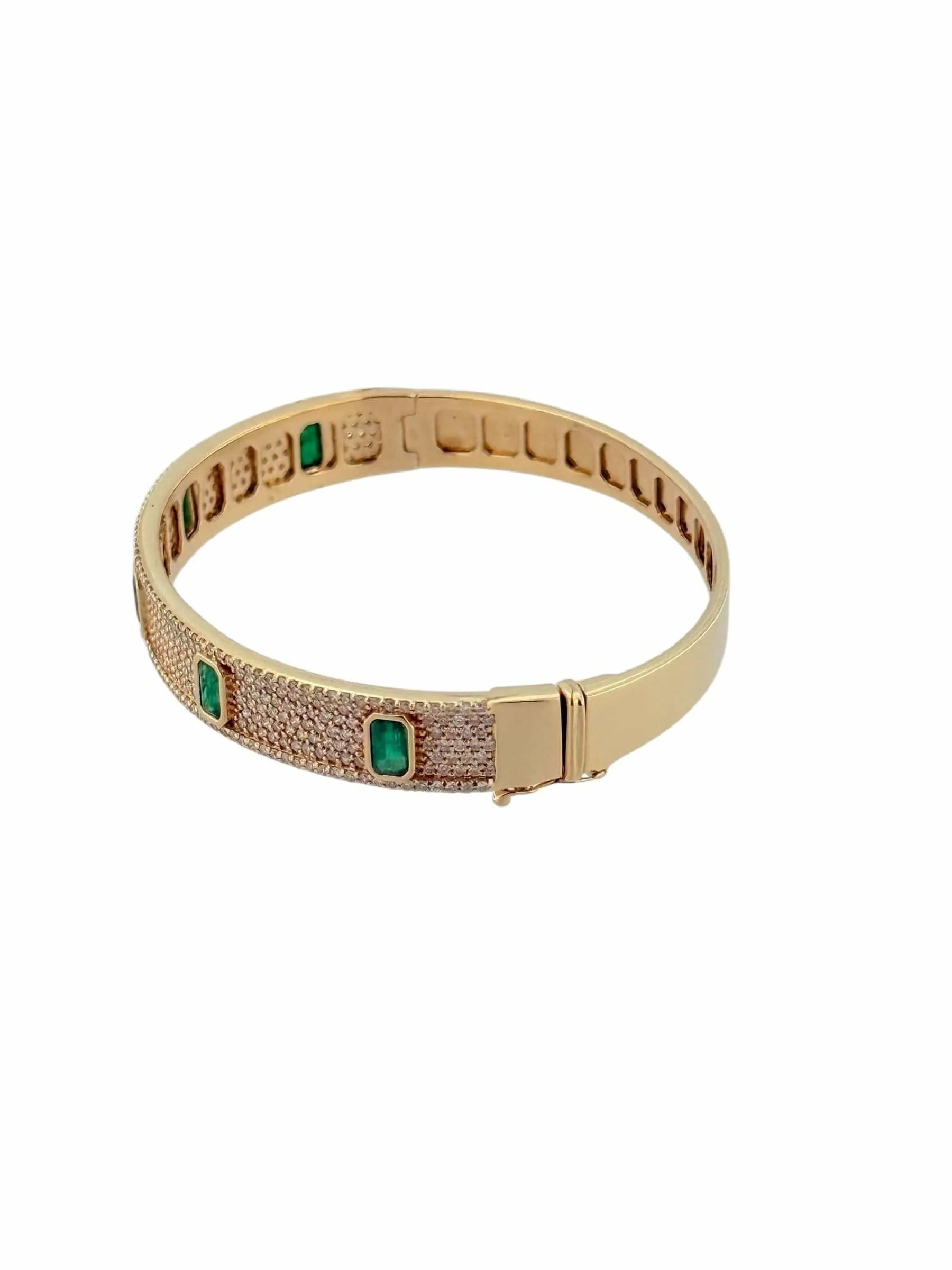 Bracelet en or jaune 18 carats avec diamants et émeraudes sold by 58 Facettes product image thumbnail 4