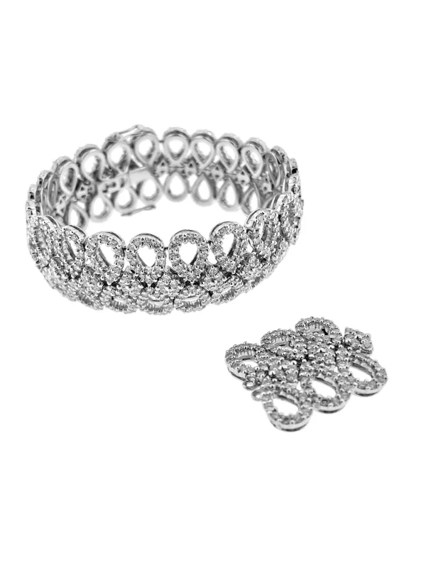 Bracelet or blanc certifié HRD serti de 800 diamants naturels sold by 58 Facettes