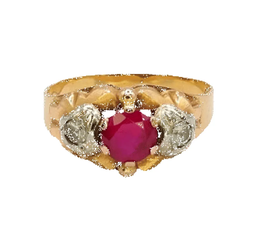 Bague Tank Art Déco Vintage or rose ornée d'un rubis et de diamants sold by 58 Facettes