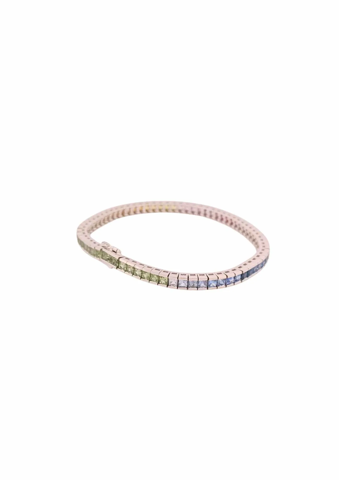 Bracelet Rivière or blanc, saphirs multicolores sold by 58 Facettes product image thumbnail 2