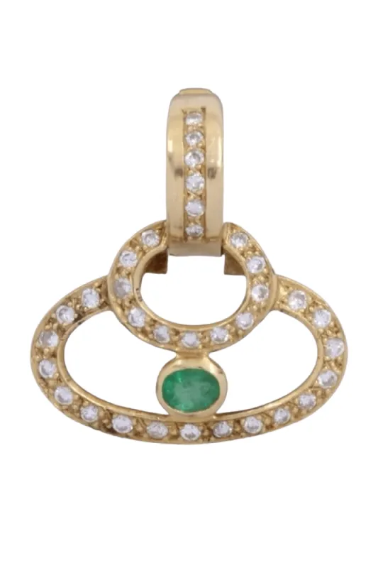 Pendentif pour collier de perles émeraudes et diamants sold by 58 Facettes