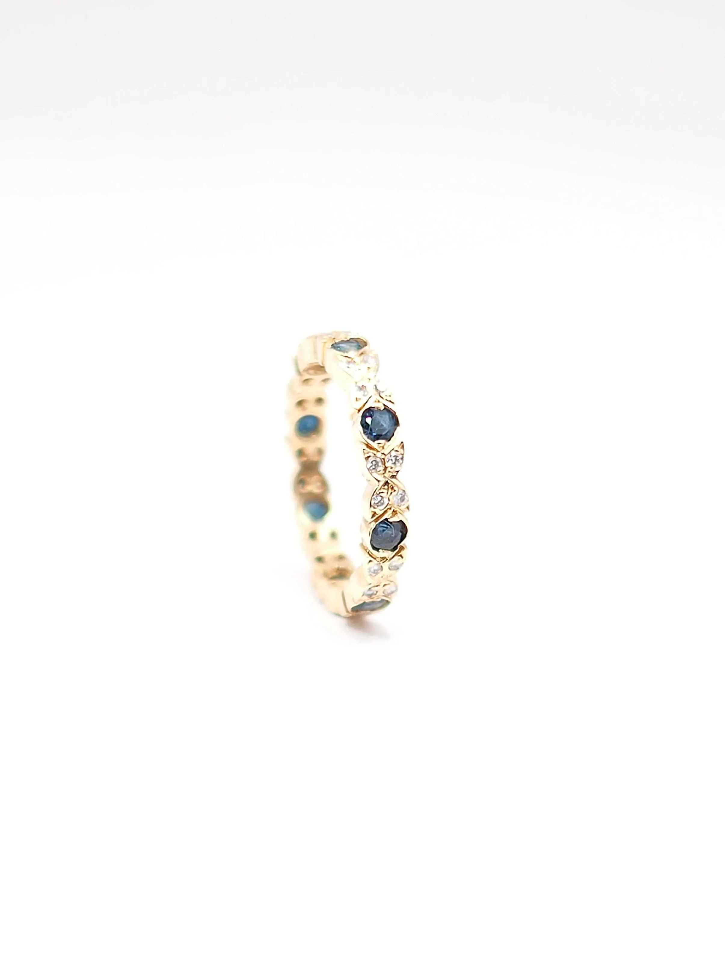 Alliance tour complet or jaune, saphirs et diamants sold by 58 Facettes product image thumbnail 3