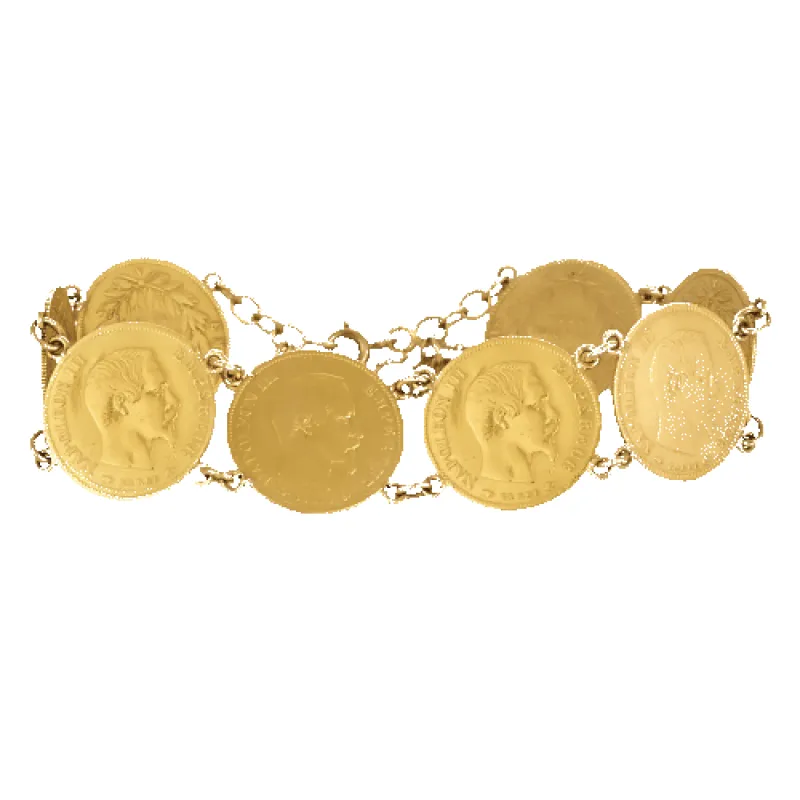 Bracelet pièces d'or jaune sold by 58 Facettes