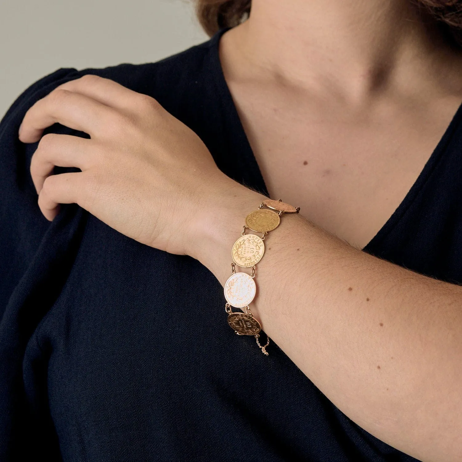 Bracelet pièces d'or jaune sold by 58 Facettes product image thumbnail 2