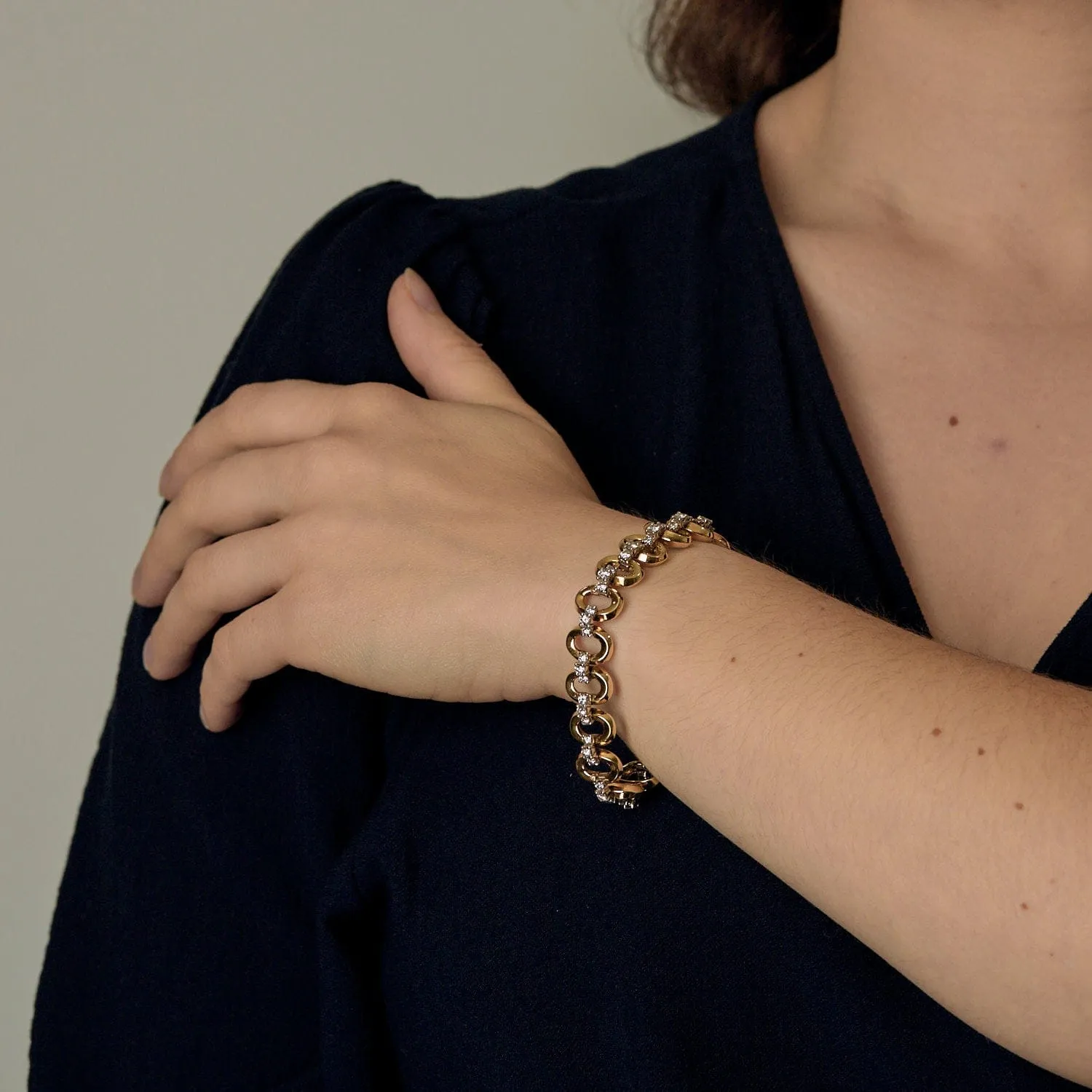 Bracelet en Or jaune & blanc 18k sold by 58 Facettes product image thumbnail 2