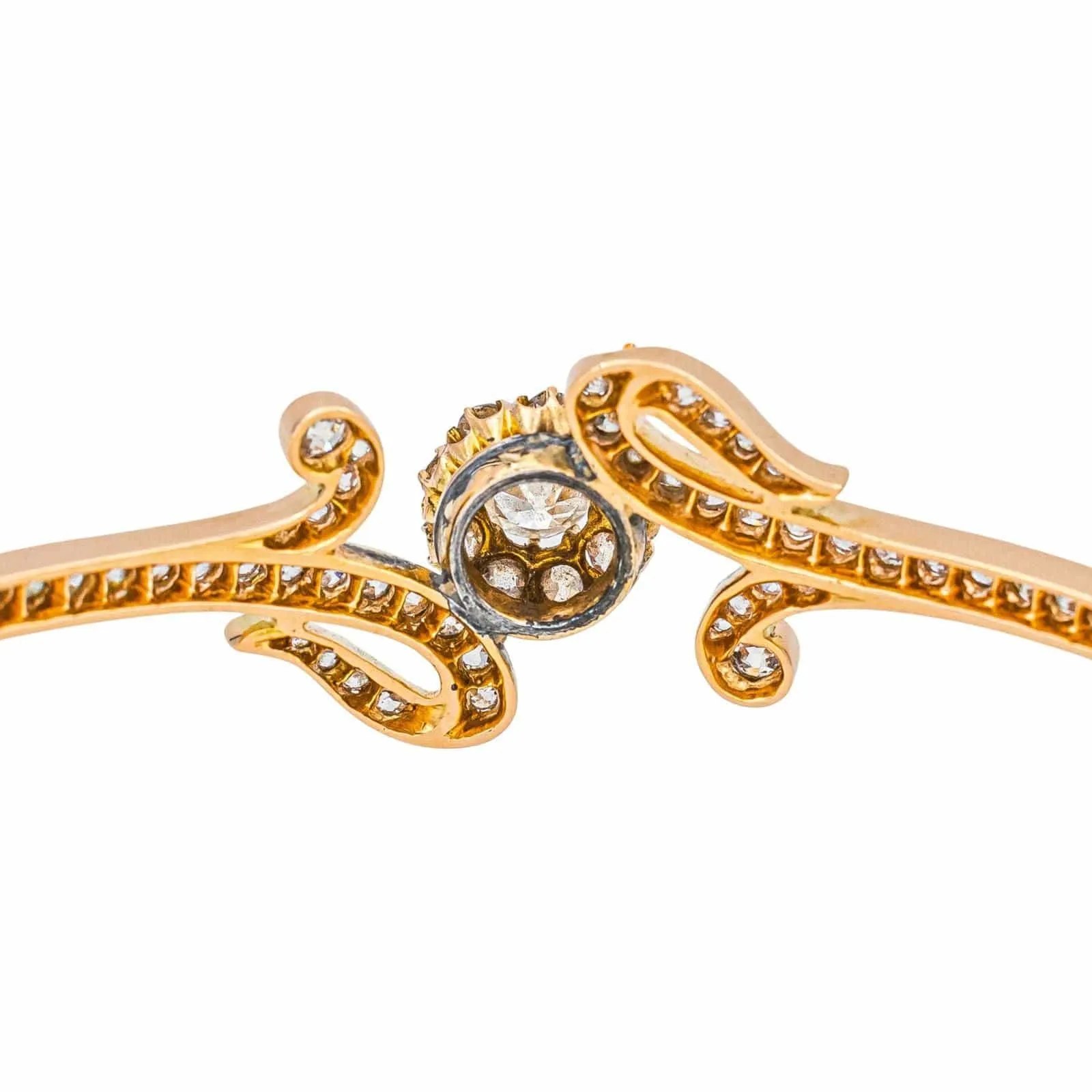 Bracelet jonc en or rose 18 carats serti de diamants sold by 58 Facettes product image thumbnail 5