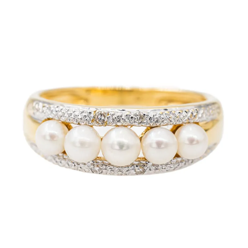 Bague Or jaune Perle sold by 58 Facettes