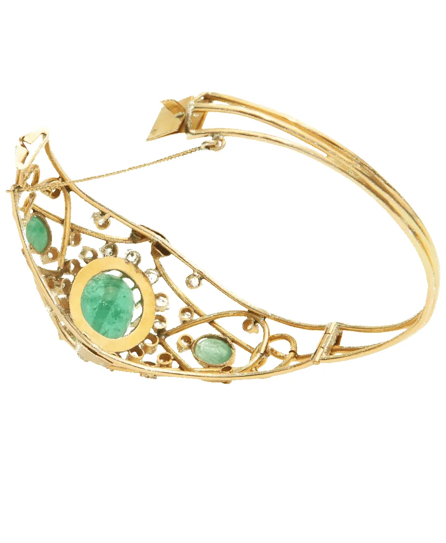 Bracelet Zina Or jaune 18K Émeraude Diamant sold by 58 Facettes product image thumbnail 2