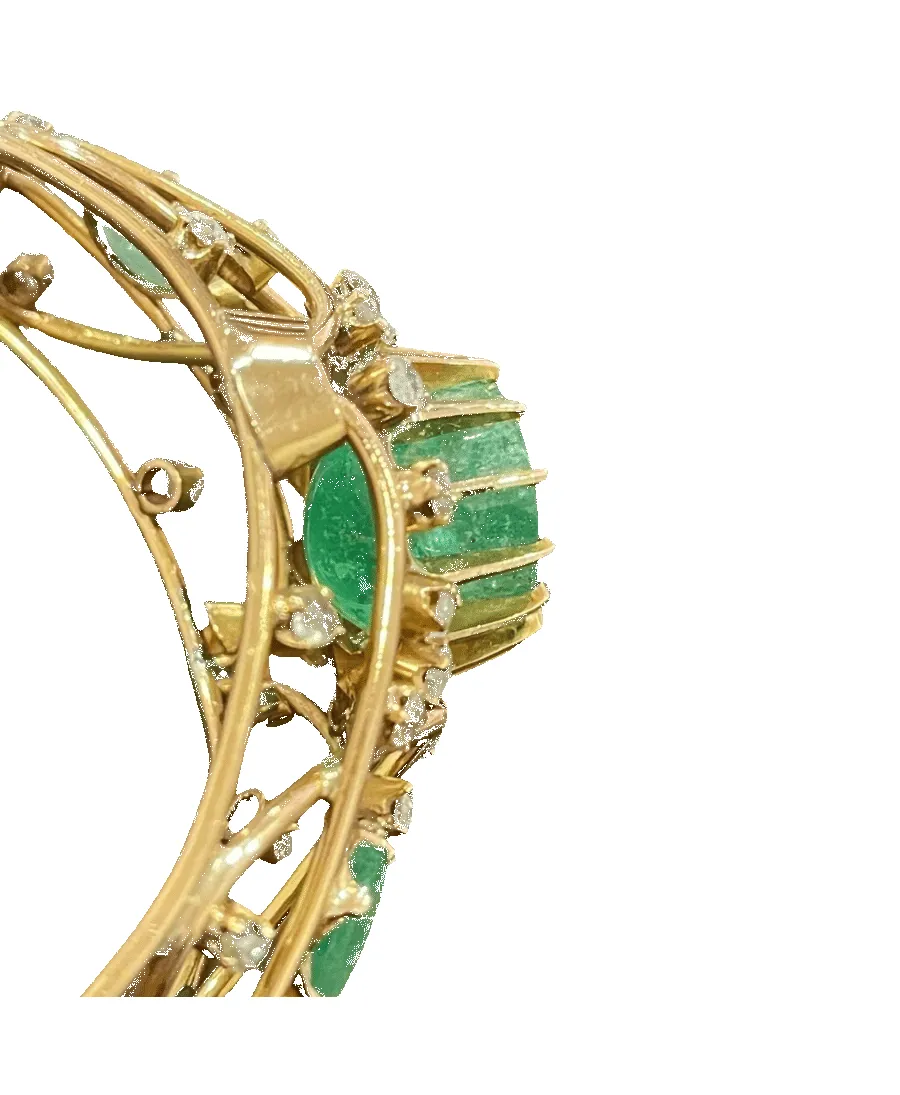 Bracelet Zina Or jaune 18K Émeraude Diamant sold by 58 Facettes product image thumbnail 3