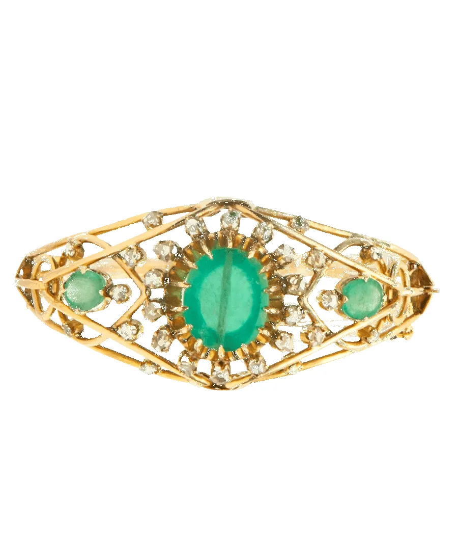 Bracelet Zina Or jaune 18K Émeraude Diamant sold by 58 Facettes