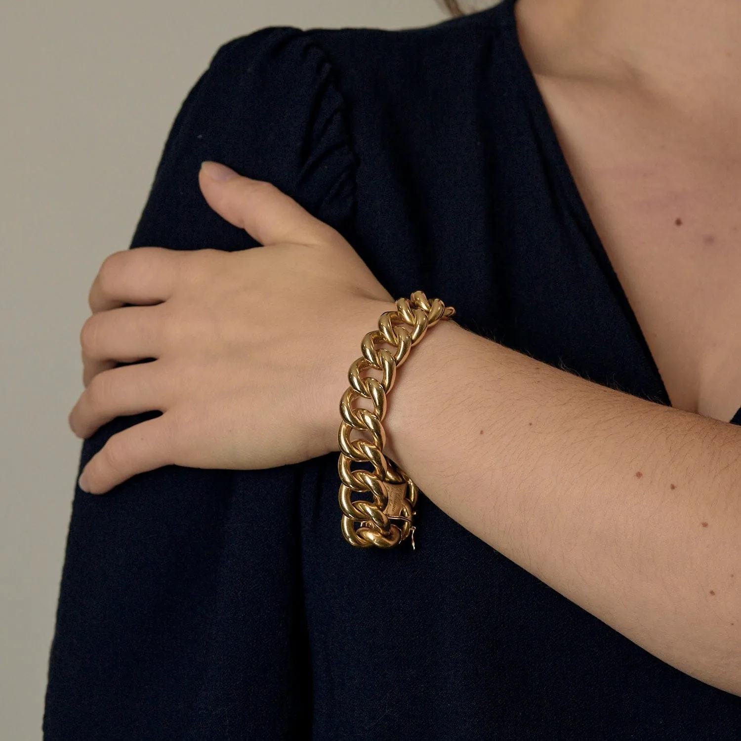 Bracelet en or jaune à maille gourmette sold by 58 Facettes product image thumbnail 2