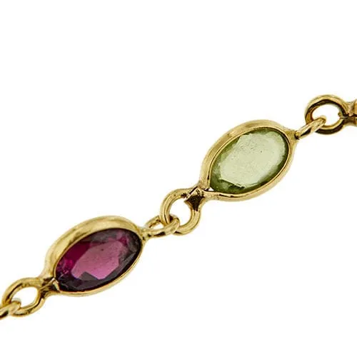 Bracelet en or jaune orné de pierres colorées sold by 58 Facettes product image thumbnail 5