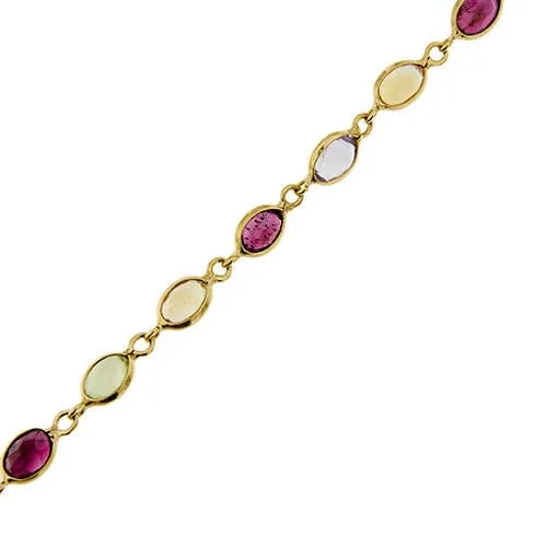 Bracelet en or jaune orné de pierres colorées sold by 58 Facettes product image thumbnail 2