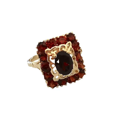 Bague or jaune grenats sold by 58 Facettes