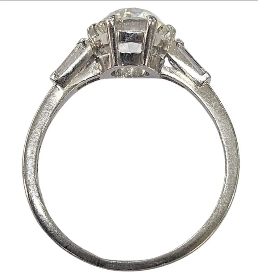 Bague Art déco ancienne en platine 950 avec diamants sold by 58 Facettes product image thumbnail 4