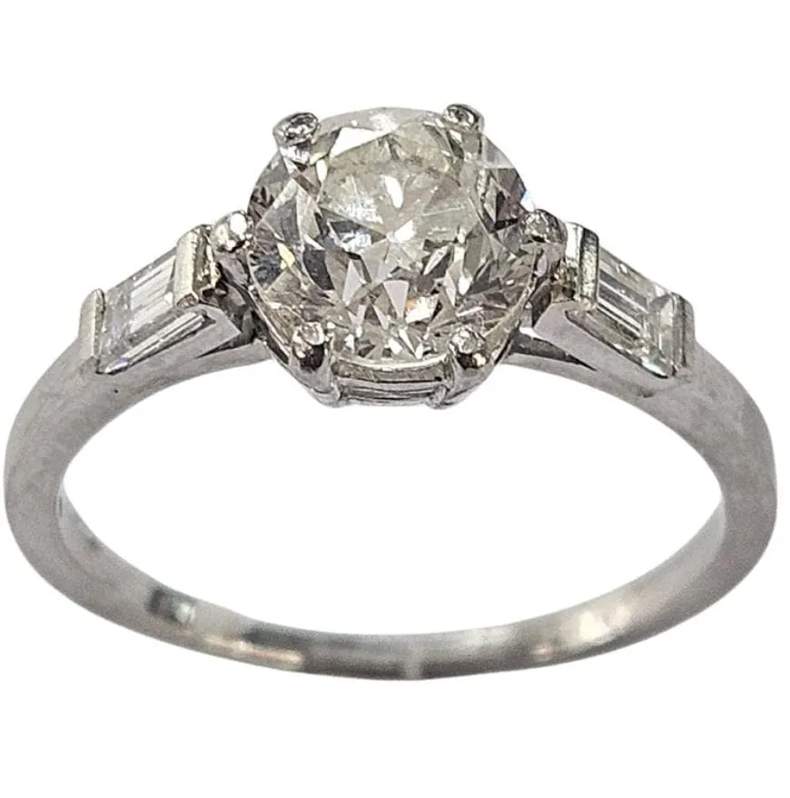 Bague Art déco ancienne en platine 950 avec diamants sold by 58 Facettes