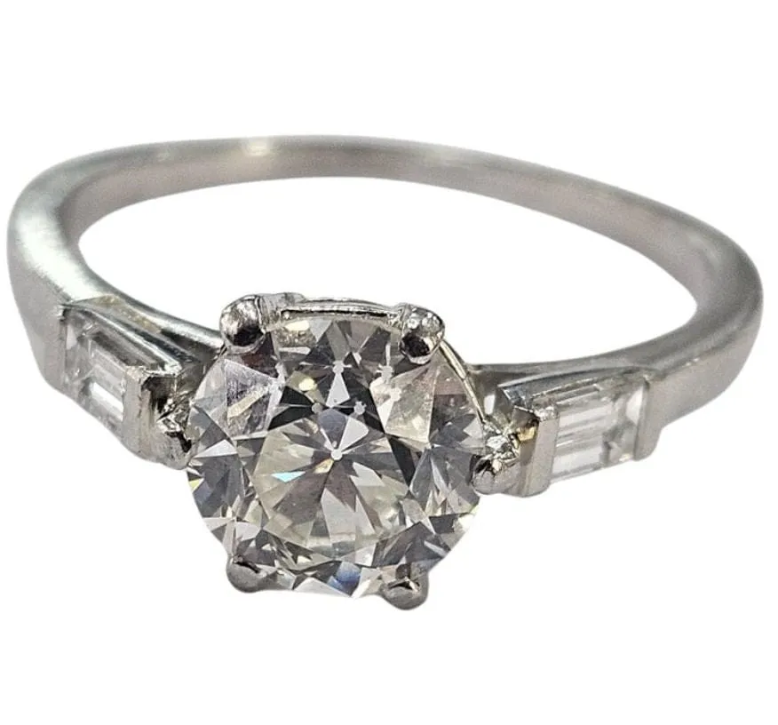 Bague Art déco ancienne en platine 950 avec diamants sold by 58 Facettes product image thumbnail 2