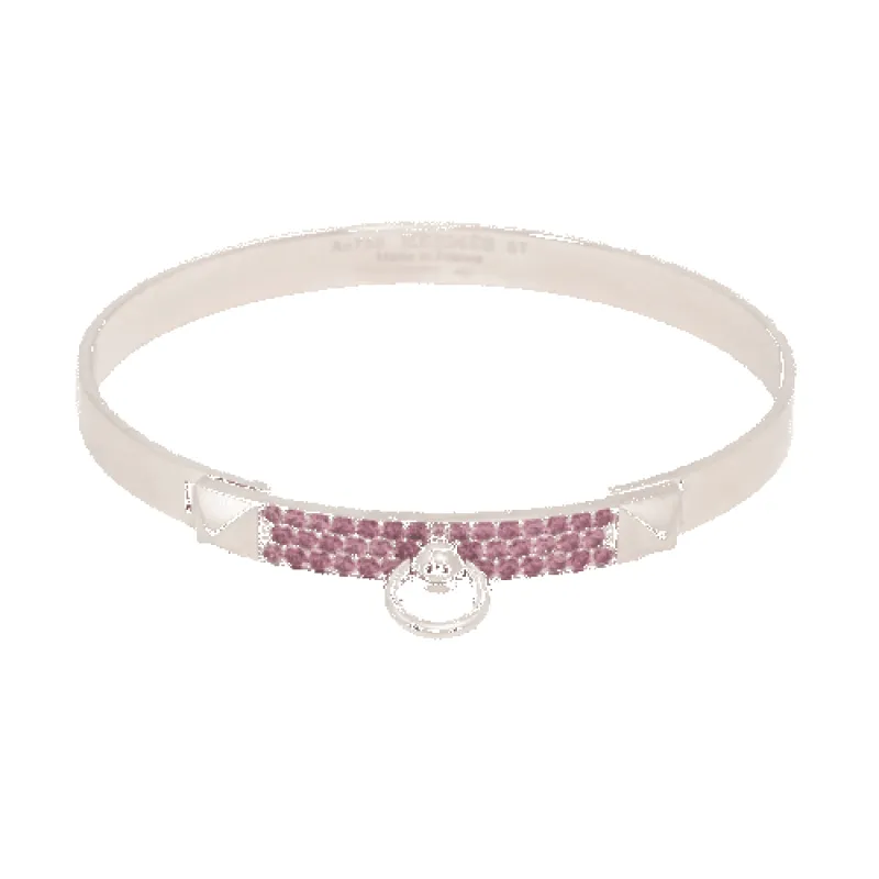 HERMES - Bracelet Collier de chien Or blanc et Saphir sold by 58 Facettes