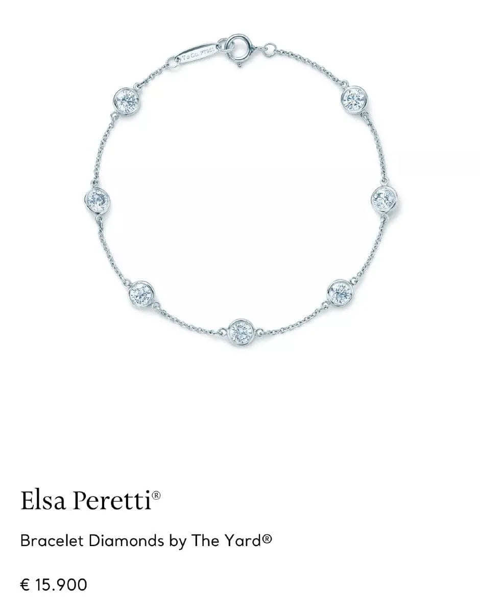 TIFFANY & CO - Bracelet Diamonds by the Yard par Elsa Peretti en platine et diamants sold by 58 Facettes product image thumbnail 3